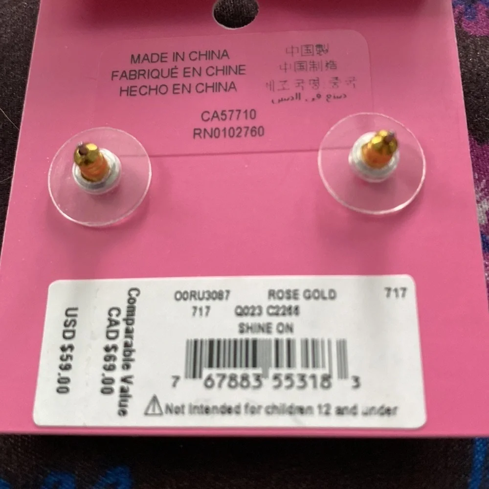 KATE SPADE floral pierced NWT GOLD AND GEM floral DESIGNER EARRINGS.